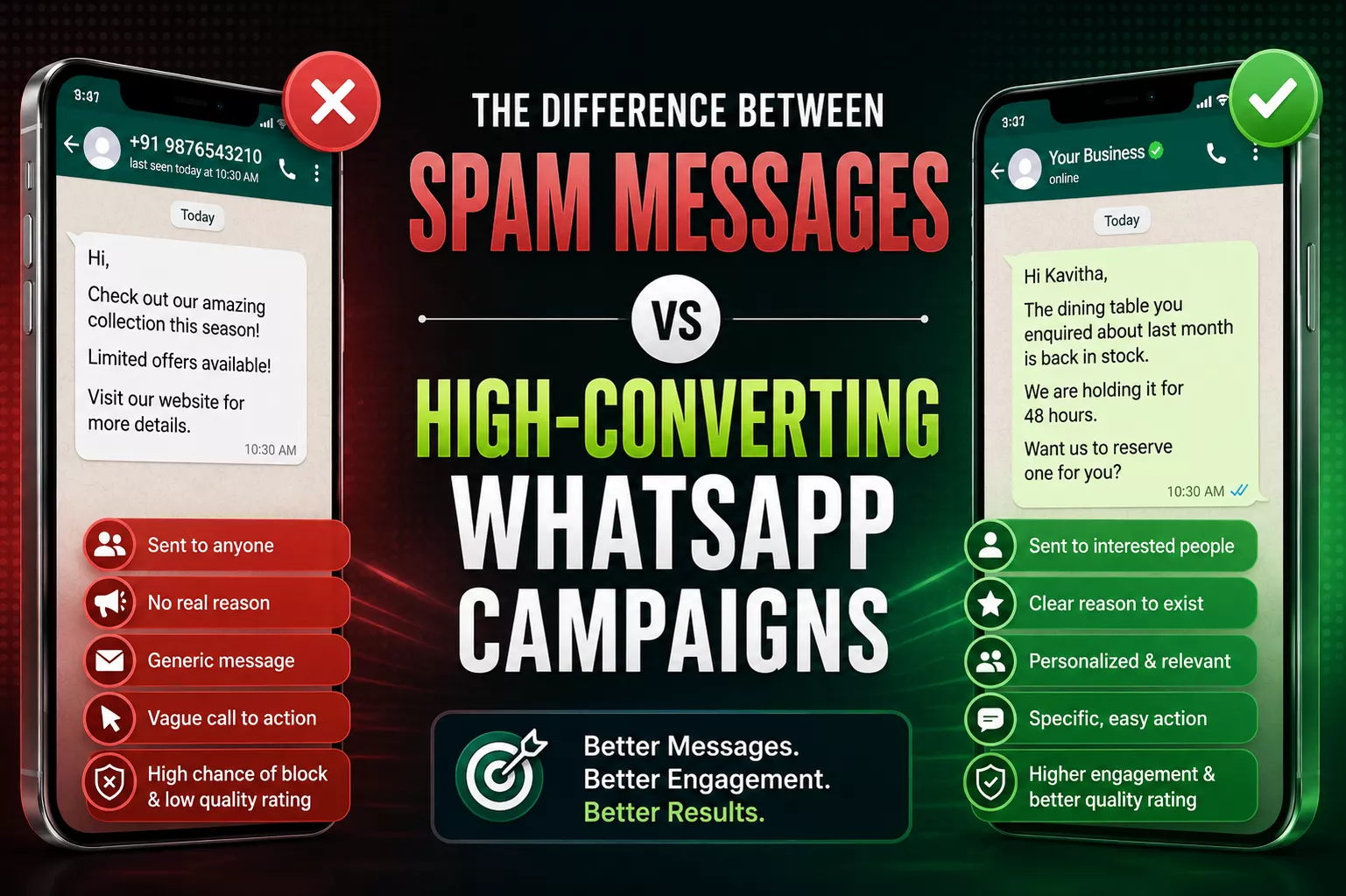 spam vs high converting whatsapp campaigns